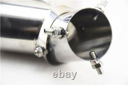 100% Carbon Stainless Exhaust Dual Tip Muffler Pipe Left+Right Adjustable 0-45°