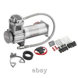 12V 200Psi Air Compressor 1/4'' Hose Kit For Car Truck Train Horns Suspension