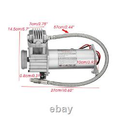 12V 200Psi Air Compressor 1/4'' Hose Kit For Car Truck Train Horns Suspension