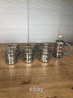 6x Mugs with 3-cup Cafetiere by Michael Graves (Memphis Milano) for Alessi