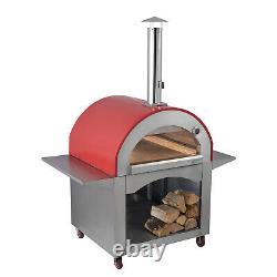 Alfresco Chef Milano Wood Fired Oven Red With Wheels