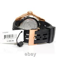 BREIL Milano Manta Mens Swiss-Made Rose Gold Diver Watch, Black Dial with Date