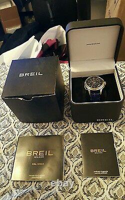 Breil Milano Bw 0563 Chronograph Blue Leather Band Quartz Watch