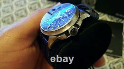 Breil Milano Bw 0563 Chronograph Blue Leather Band Quartz Watch