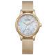Citizen Watch Eco Drive Woman Rose Gold 30mm Mother Of Pearl Milan Strap