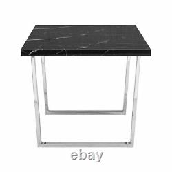 Constable Black High Gloss Dining Table In Milano Marble Effect