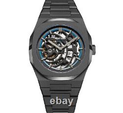 D1 Milano Model SKBJ05 Sandblast Blue Skeleton Automatic Men's Wristwatch