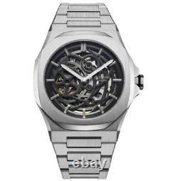 D1 Milano Model SKBJ10 Skeleton Silver Automatic Men's Wristwatch