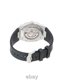 D1 Milano Skeleton Automatic Watch. Very Rare. Silver Case Black Strap. BNIB