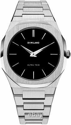 D1 Milano Ultra Thin Black Dial Stainless Steel Men's Watch A-UTB01
