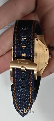 D1 Milano watch ULTRA THIN DENIM 40 MM rose gold- WESTERN DENIM New Never Used