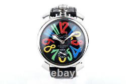 EX++ GAGA Milano Manuale 5010.6 WH Hand-Wound Stainless Steel Watch 48MM