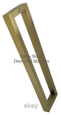 Entry Door Pull Square Handle stainless steel Satin / Black / Polished Gold