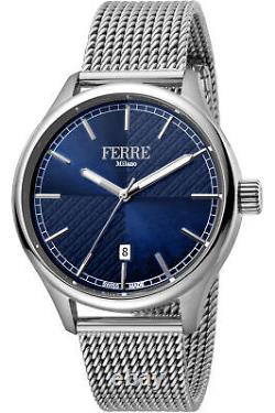 FERRE Milano FM1G143M0061 blue silver Stainless Steel Men's Watch NEW