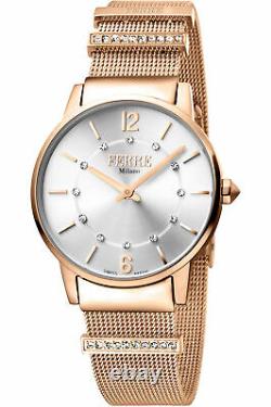 FERRE Milano FM1L102M0231 silver rose gold Stainless Steel Women's Watch NEW