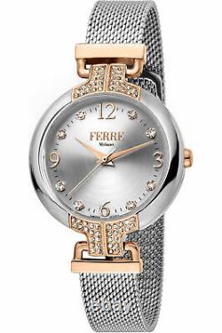 FERRE Milano FM1L115M0101 silver rose gold Stainless Steel Women's Watch NEW