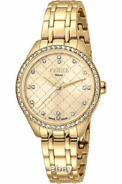 FERRE Milano FM1L116M0061 champagne gold Stainless Steel Women's Watch NEW