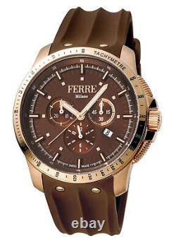 Ferre Milano Men's FM1G078P0021 Chronograph Rose-Gold IP Silicone Date Watch