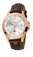 Ferre Milano Men's Fm1g080l0031 Rose-gold Ip Brown Leather Date Wristwatch