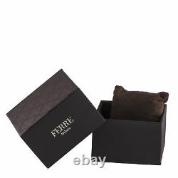 Ferre Milano Men's FM1G144L0031 Rose-Gold IP Steel Chrono Black Leather Watch