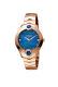 Ferre Milano Women's Fm1l083m0061 Blue Mop Dial Rose-gold Ip Steel Wristwatch