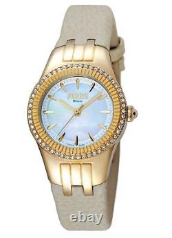 Ferre Milano Women's FM1L089L0021 Gold IP Steel Cream Leather Wristwatch