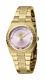 Ferre Milano Women's Fm1l091m0031 Pink Dial Gold Ip Stainless Steel Wristwatch