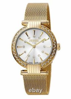 Ferre Milano Women's FM1L096M0061 Silver Dial Gold IP Stainless Steel Watch