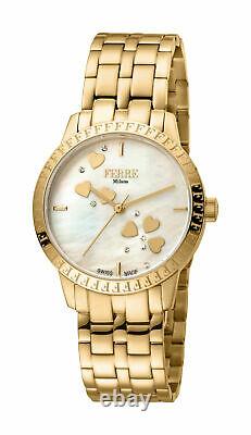 Ferre Milano Women's FM1L128M0031 Champagne MOP Dial Gold IP Steel Wristwatch