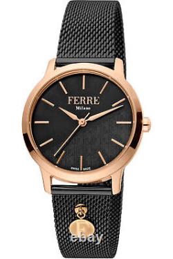Ferre Milano Women's Rose Gold Stainless Steel Watch With Dial In Black