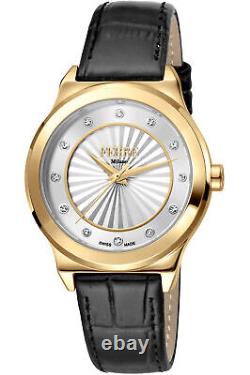 Ferre Milano Women's Stainless Steel And Yellow Gold Analog Watch With Leather