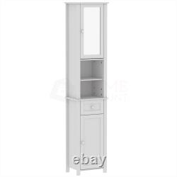 Freestanding Bathroom Cabinet White Vanity Storage Mirror Wooden Storage