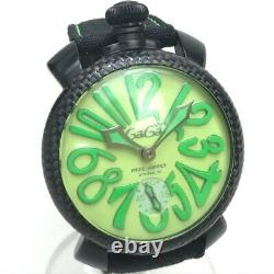 GAGA MILANO 5016.11S 500 limited Manure 48 Hand Winding Men's Wristwatch Black