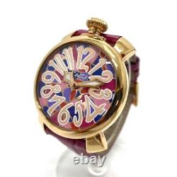 GAGA MILANO 5021. MOS Boys Manure 40MM Quartz Wristwatch Gold x purple