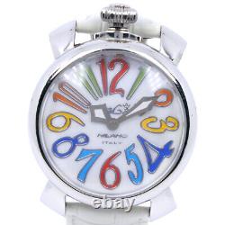 GAGA MILANO Manuale 40 5020 Watch Ss White Quartz Analog Display Men'S