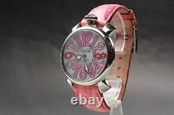 GAGA MILANO Watch 5020.6 Manuale40 Unisex Whites X Hot Pink 1838955 From JAPAN