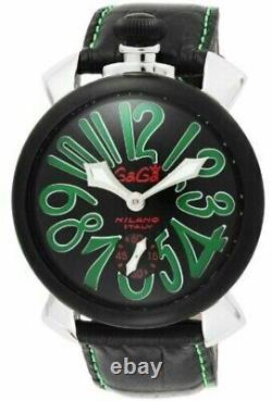 GAGA MILANO Watch MANUALE Black dial stainless steel / stainless 5013.02S-BLK