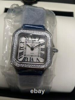 GV2 Women's Milan Stainless Steel Swiss Quartz Watch with Patent Leather Strap