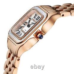 GV2 by Gevril Women's 12111B Milan Swiss Quartz IPRG Steel Diamond Watch