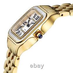 GV2 by Gevril Women's 12112B Milan Swiss Quartz IPYG Steel Diamond Watch