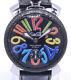 Gaga Milano Manuale 48mm 5015s Hand Winding Black Dial Leather Mens