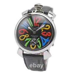 GaGa MILANO Manuale 48MM Manual Winding 5010.02 Black Multicolor Men's Watch