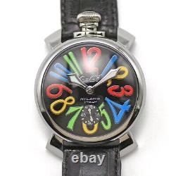 GaGa MILANO Manuale 48MM Manual Winding 5010.02 Black Multicolor Men's Watch