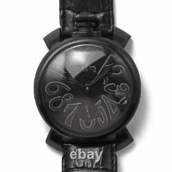 GaGa MILANO Manuale 48MM Manual Winding 5012.2 Black PVD Stainless Men's Watch