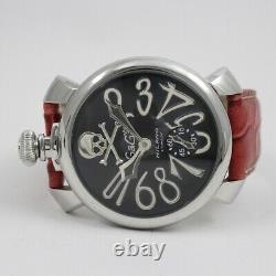 GaGa MILANO Manuale 48mm Art Collection 5010. ART. 02S Skull Black Dial Leather