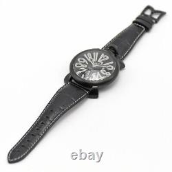 GaGa MILANO Manuale 48mm Manual Winding 5012.06S Black PVD 48mm SS Men's Watch