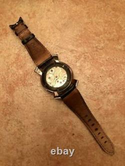 GaGa MILANO Manuale Watch 48mm Black 5010.02S Back Skelton USED from Japan