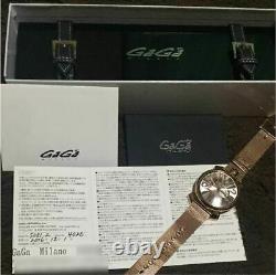 GaGa Milano 5081.2 Manuale 46MM/1.8 Pink Gold Quartz Analog Wristwatch with Box