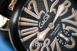 GaGà Milano Manuale 48MM Rose Gold Carbon Dial