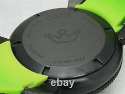GaGa Milano Manuale Chrno 6054.2 SS Rubber Belt Quartz Mens Watch Used Authentic